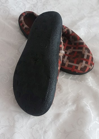 Gezer marka halı terliği Kahverengi Bağlamalı Kadın Ev Terliği - Görsel 2