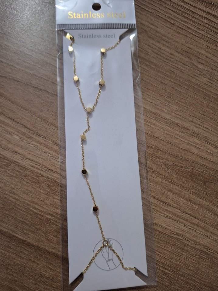 Altın Renk Zincir Detaylı Kadın El Zinciri - Görsel 5