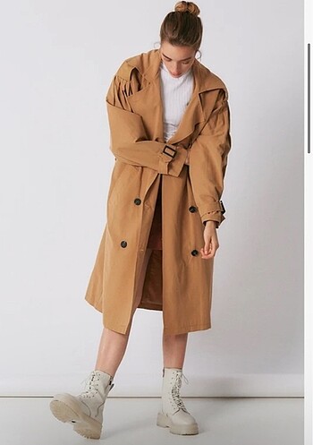 36 Beden camel Renk Trenchcoat