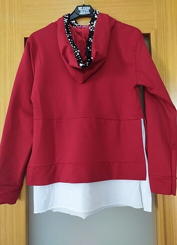 m Beden bayan bordo taşlı sweat