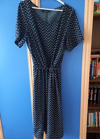 LC Waikiki Kemerli Lacivert Elbise