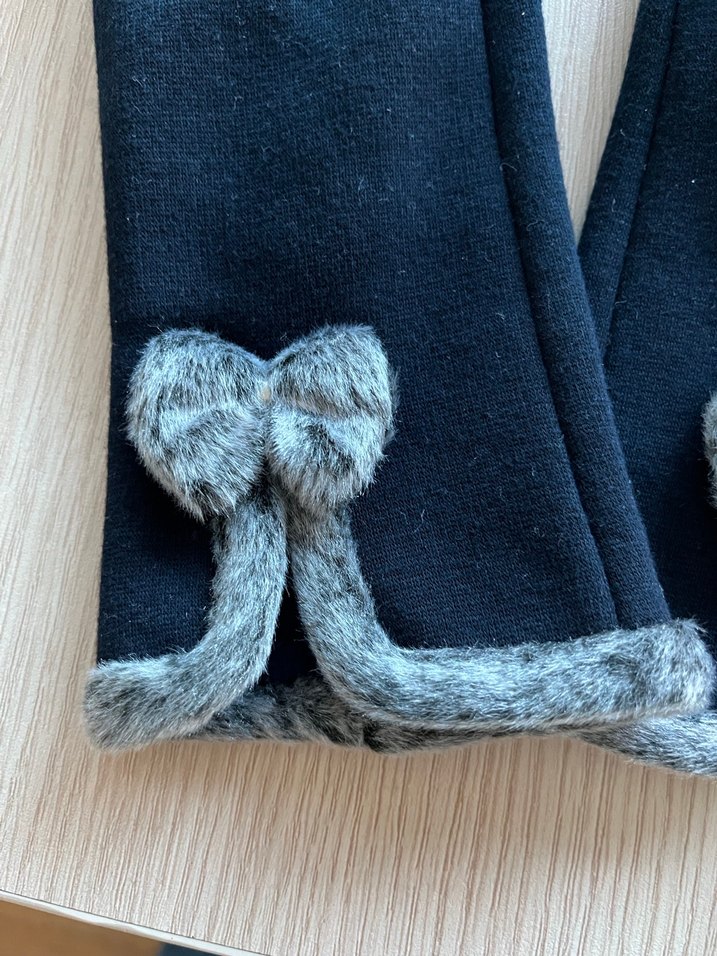 Gri Kürklü Kadın Eldiveni - Görsel 2