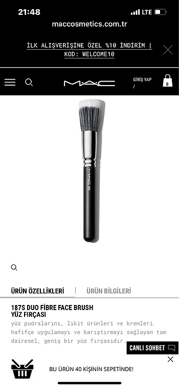 Mac fondoten fırçası