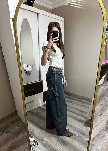 Bol Kesim Kadın Denim Pantolon - Görsel 2