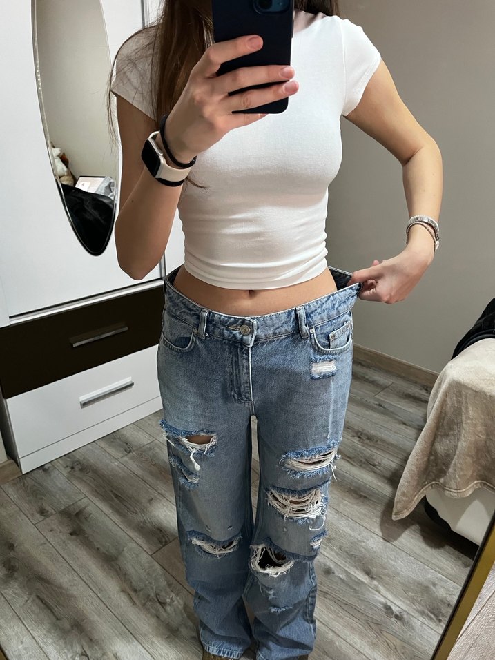 Trenyolmilla yırtık kot pantolon - Görsel 2