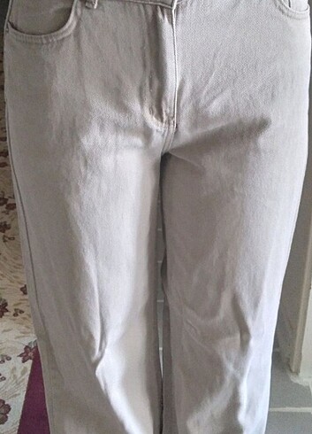 30 Beden bol paça bej pantolon 