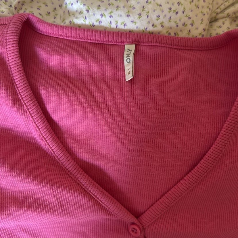 Pembe V Yaka Uzun Kollu Kız Bolero - Görsel 3