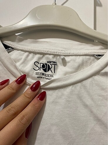 s Beden Koton Sport S Beden File Detaylı T-shirt