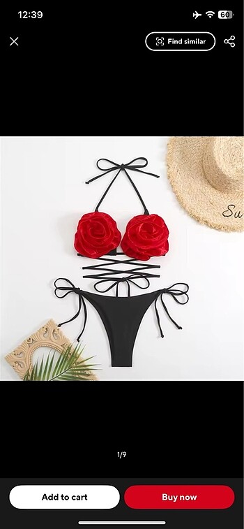3D cicek gul bikini