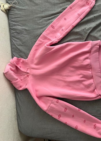 Kapüşonlu Pembe Kadın Sweatshirt