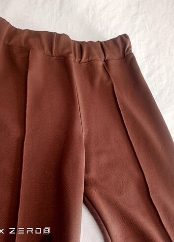 41 Beden kahverengi Renk likralı İspanyol paça pantolon 