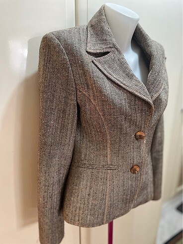 Diğer Kırçıllı kahve tonları ceket blazer