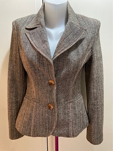 Kırçıllı kahve tonları ceket blazer