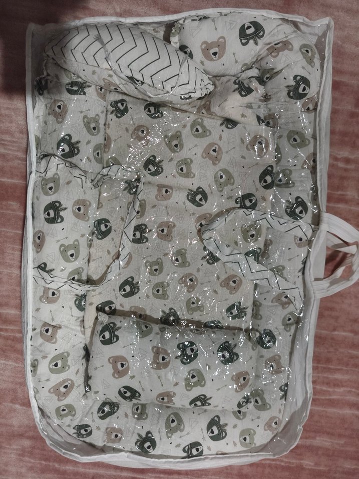 Gri ve Beyaz Desenli Bebek Babynest - Görsel 3