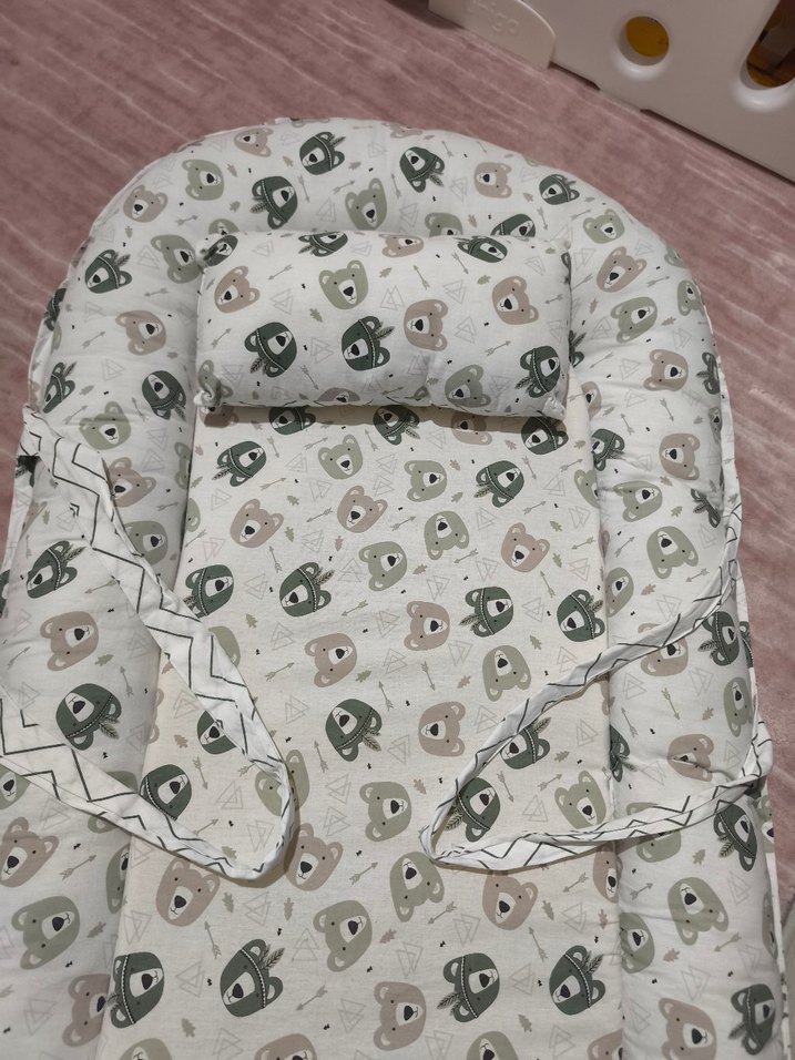 Gri ve Beyaz Desenli Bebek Babynest - Görsel 2