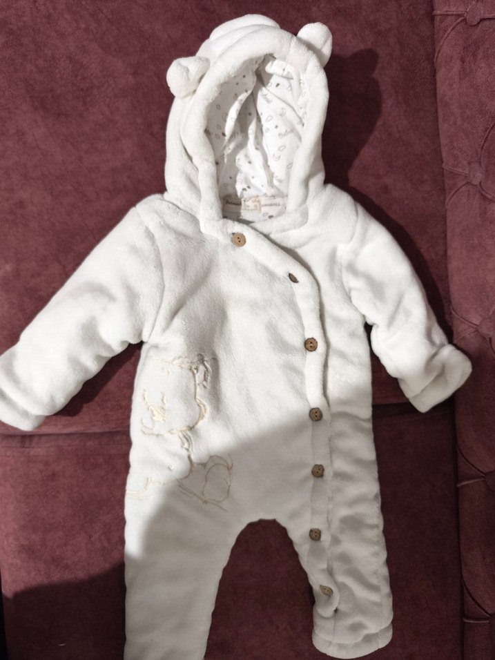 Beyaz polar Bebek Tulumu - Görsel 2