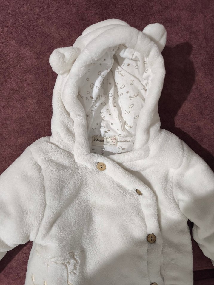 Beyaz polar Bebek Tulumu - Görsel 3