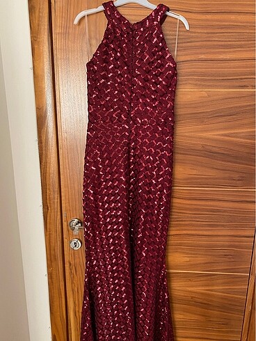 38 Beden Bordo payetli abiye