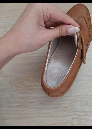 Bej Deri Kadın Klasik Dolgu Topuklu Ayakkabı - Görsel 2