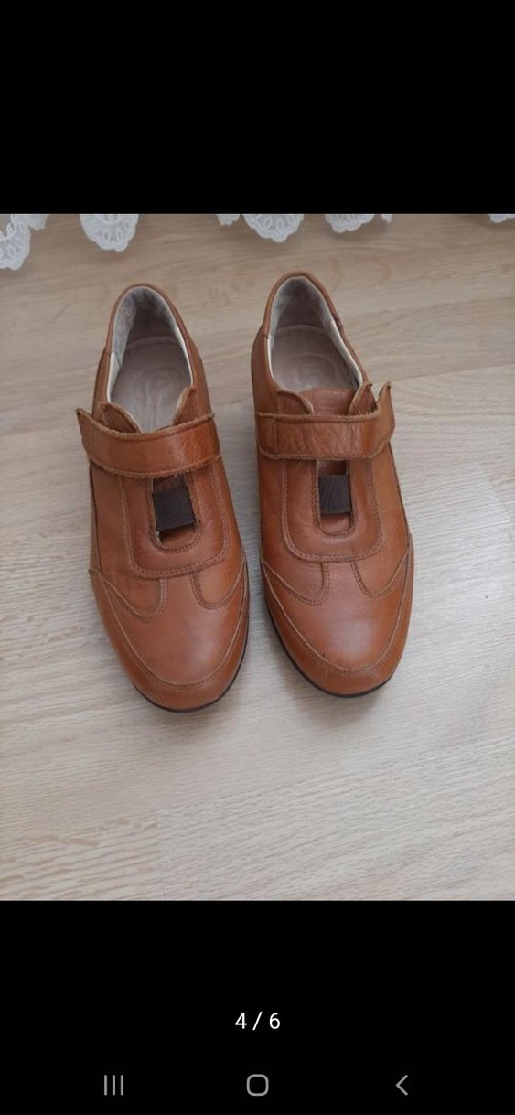 Bej Deri Kadın Klasik Dolgu Topuklu Ayakkabı - Görsel 4