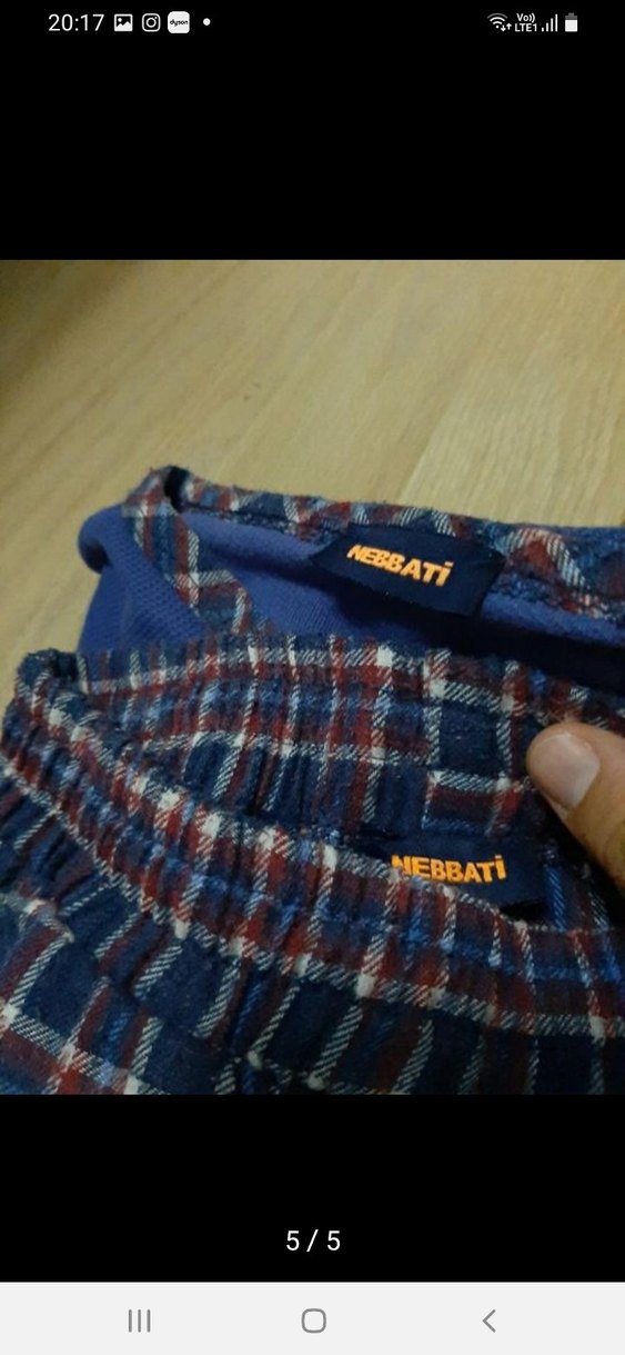 Erkek Mavi Düğmeli Uzun Kollu Pijama Takımı - Görsel 4