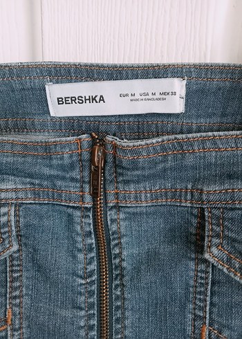 Düğmeli Askılı Kadın Kot Mini Elbise - Görsel 2