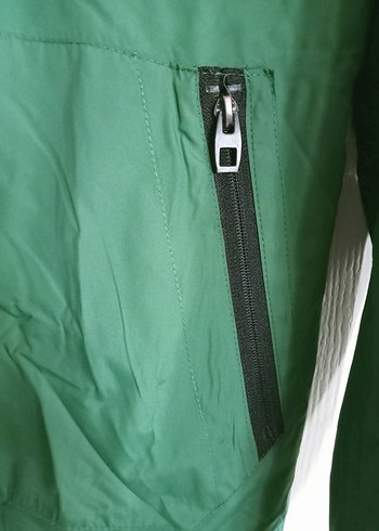 Yeşil Fermuarlı Erkek Yağmurluk - Görsel 3