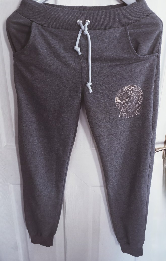 M beden Versace Erkek Gri Fermuarlı  eşofman takımı - Görsel 3