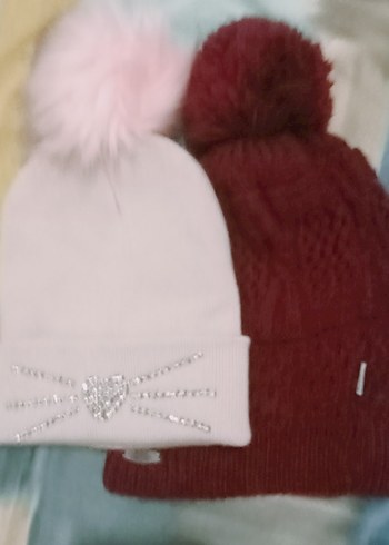 9 12 yaş ponponlu iki şapka anne kız - Görsel 2