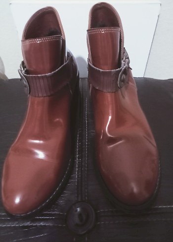 39 numara taba renk  Tokalı bayan bot - Görsel 10