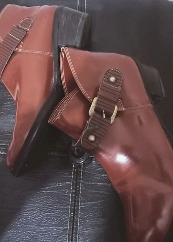 39 numara taba renk  Tokalı bayan bot - Görsel 7