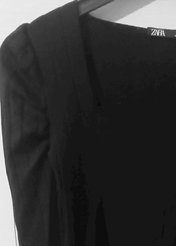 zara S ve M beden prenses kol triko kare yaka bluz - Görsel 5