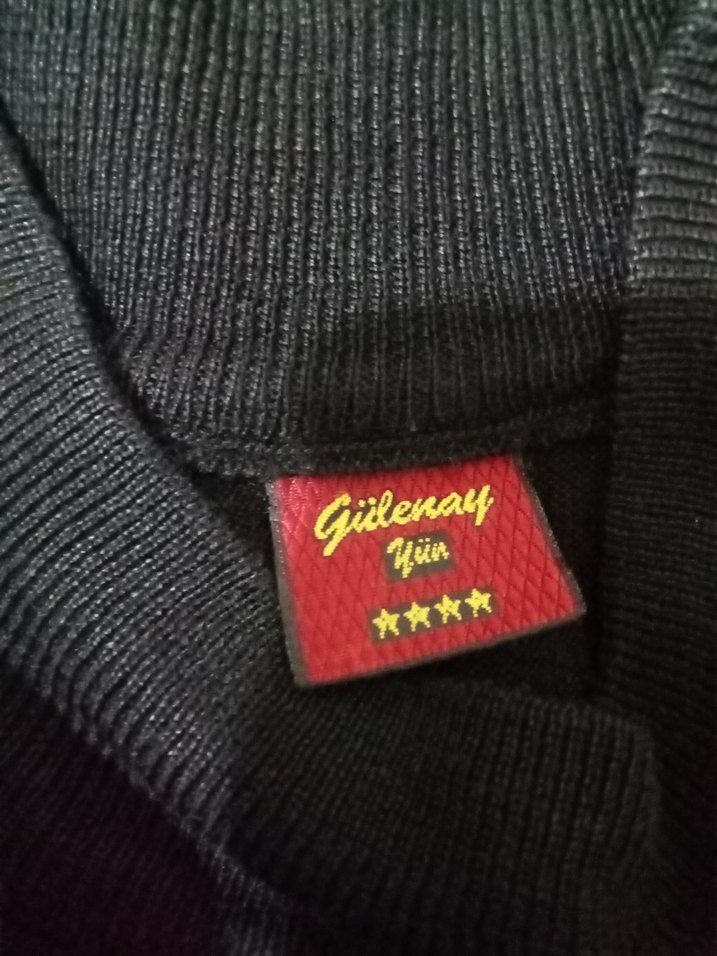 Gülenay XXL erkek yarım balıkçı yaka siyah yün kazak - Görsel 2