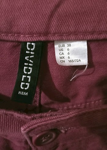 H&M Gül kurusu M ve L beden salaş kesim palazzo kargo pantolon - Görsel 7