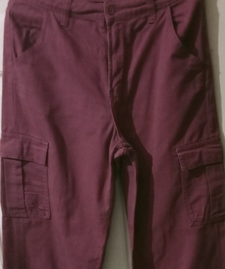 H&M Gül kurusu M ve L beden salaş kesim palazzo kargo pantolon - Görsel 4