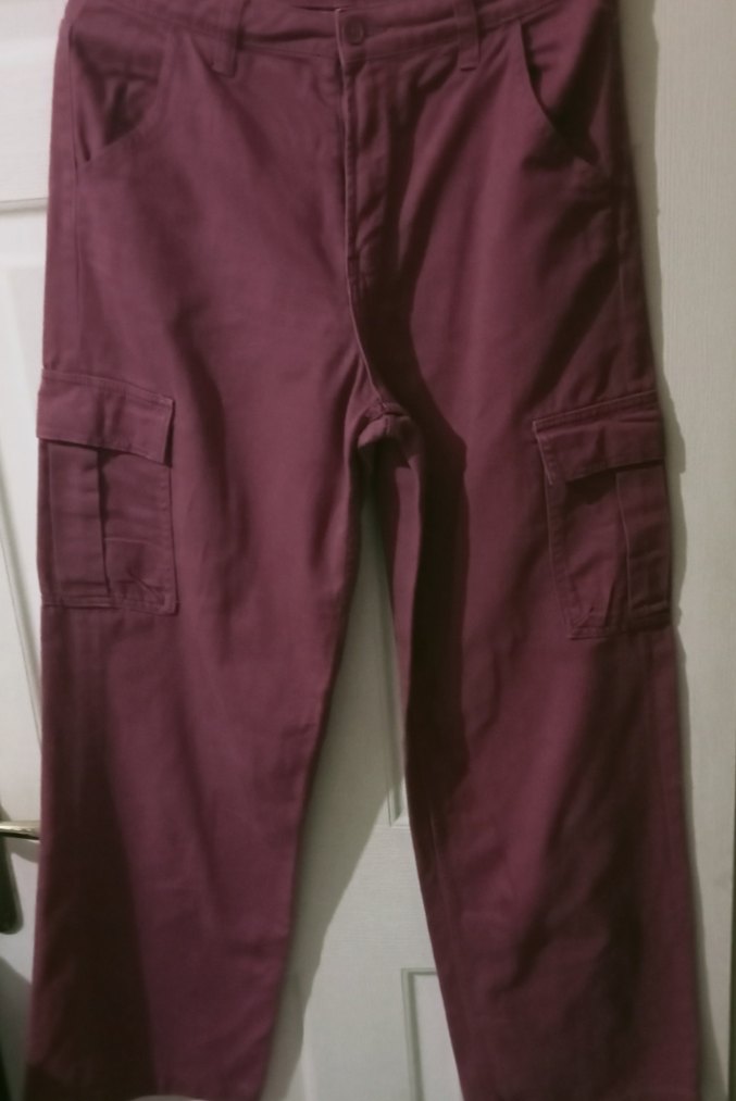 H&M Gül kurusu M ve L beden salaş kesim palazzo kargo pantolon - Görsel 2