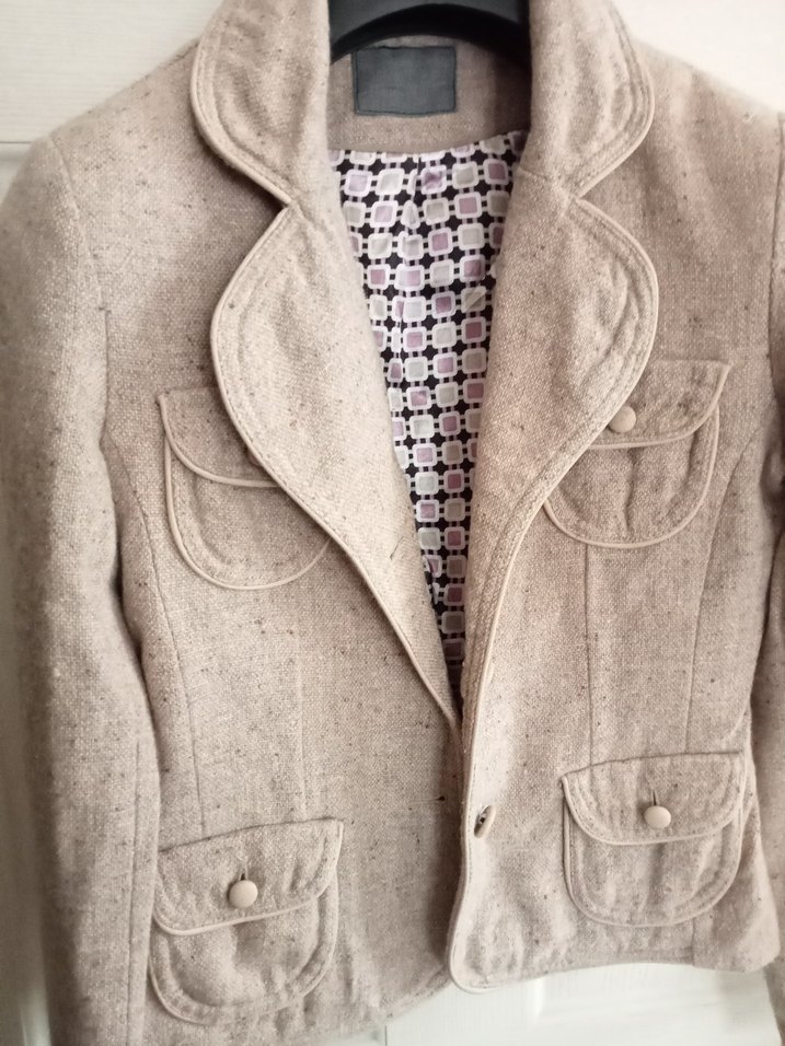 RETRO XS ve S beden blazer ceket kemer üstü boy - Görsel 2