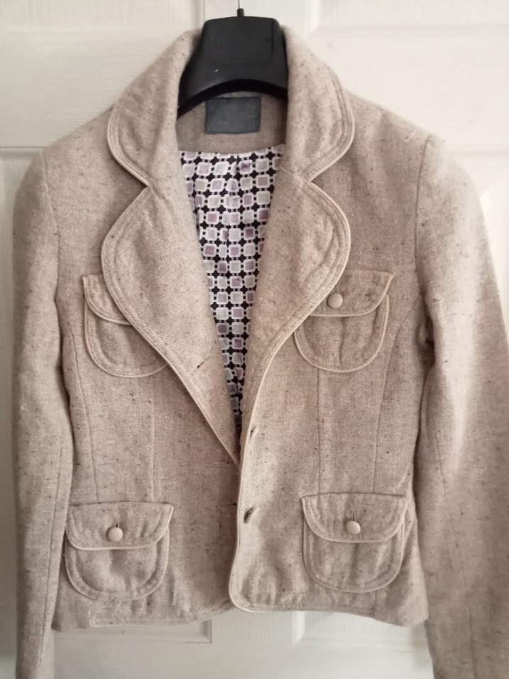 RETRO XS ve S beden blazer ceket kemer üstü boy - Görsel 3