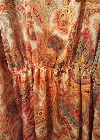 Otantik ipek saten isrer elbise ister bluz lastik yukarı cekknce - Görsel 9