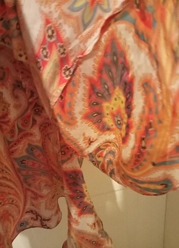 Otantik ipek saten isrer elbise ister bluz lastik yukarı cekknce - Görsel 11