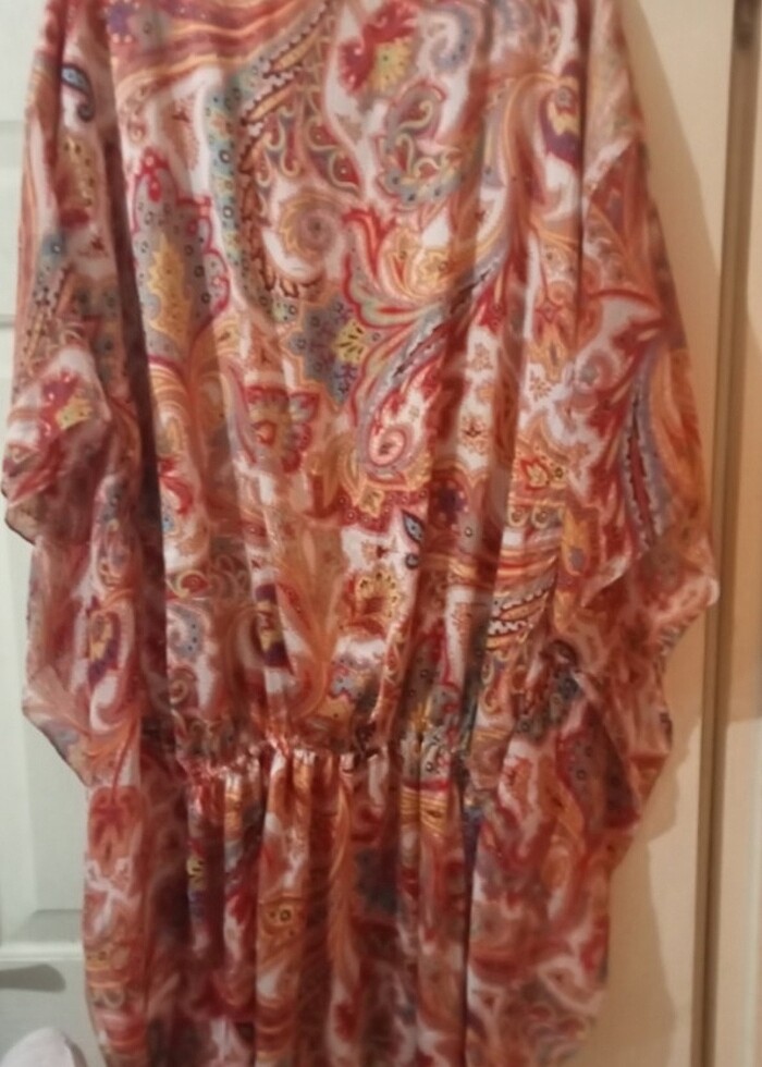 Otantik ipek saten isrer elbise ister bluz lastik yukarı cekknce - Görsel 2