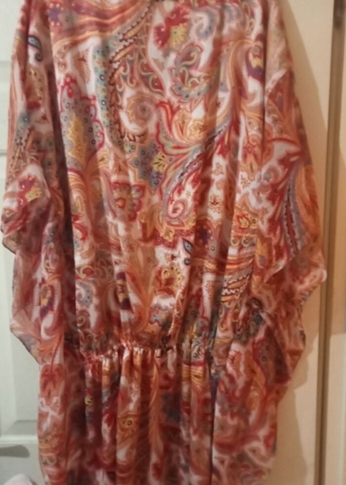 Otantik ipek saten isrer elbise ister bluz lastik yukarı cekknce - Görsel 4