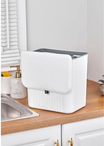 Beyaz Kapaklı Mutfak Çöp Kutusu - Görsel 4