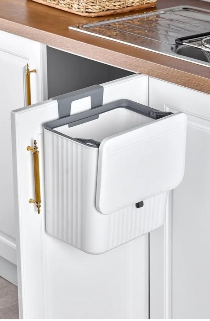 Beyaz Kapaklı Mutfak Çöp Kutusu - Görsel 2