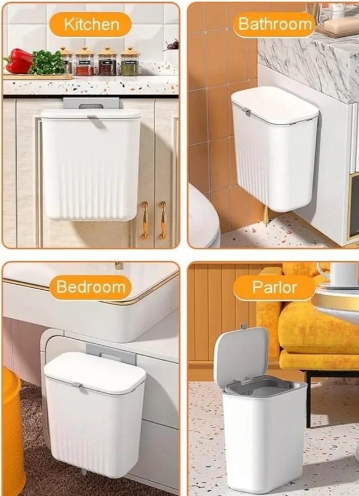 Beyaz Kapaklı Mutfak Çöp Kutusu - Görsel 5