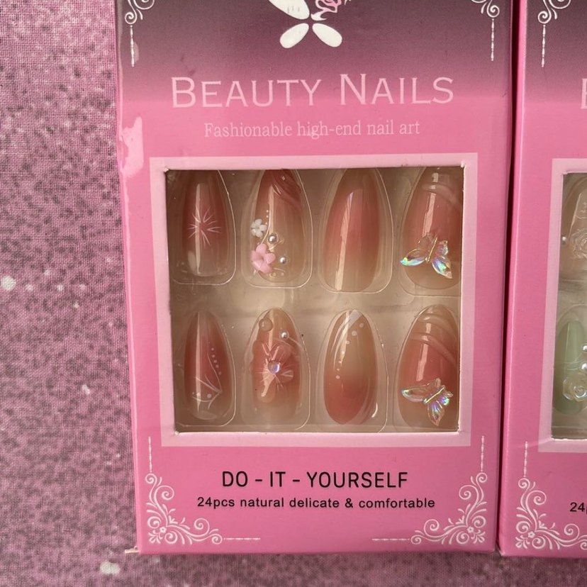 Pastel Pembe Tırnak Süslemeleri 12 li - Görsel 4