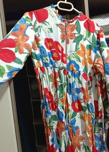 Çiçek Desenli Uzun Bohem Elbise - Görsel 2