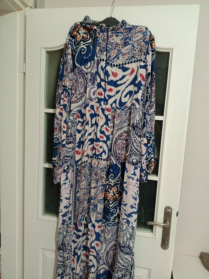 Püsküllü Bohem Desenli Uzun Elbise - Görsel 3