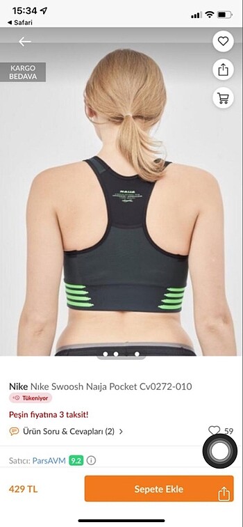 Nike nike büstiyer