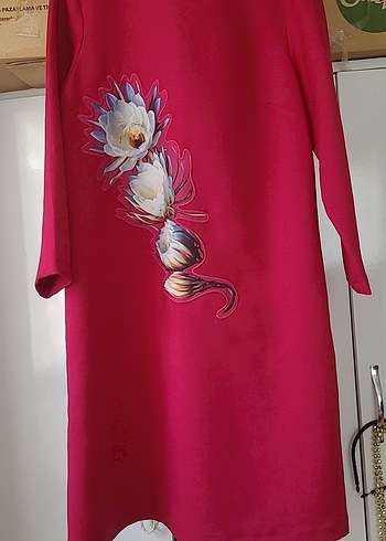 38 Beden Pembe Baskılı Kadın Mini Tunik